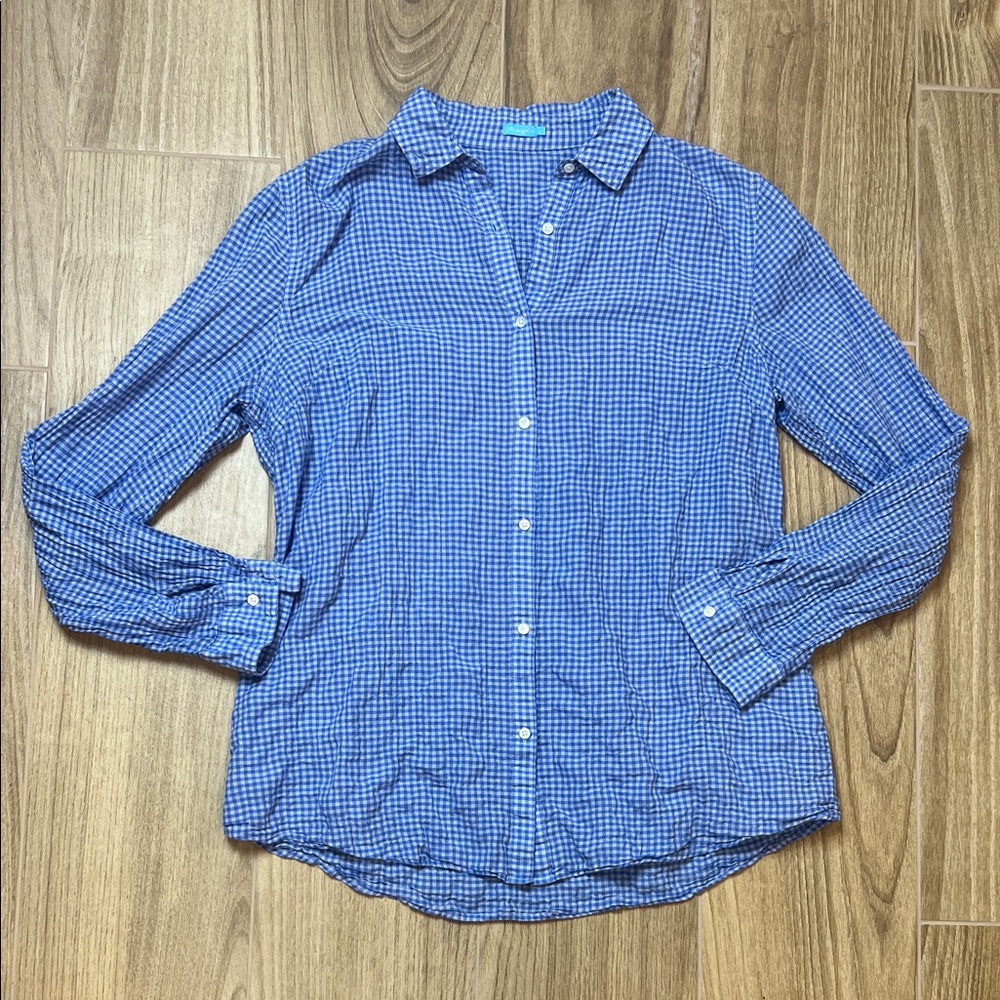 J. Mclaughlin Button Down Gingham Checkered Shirt - image 1